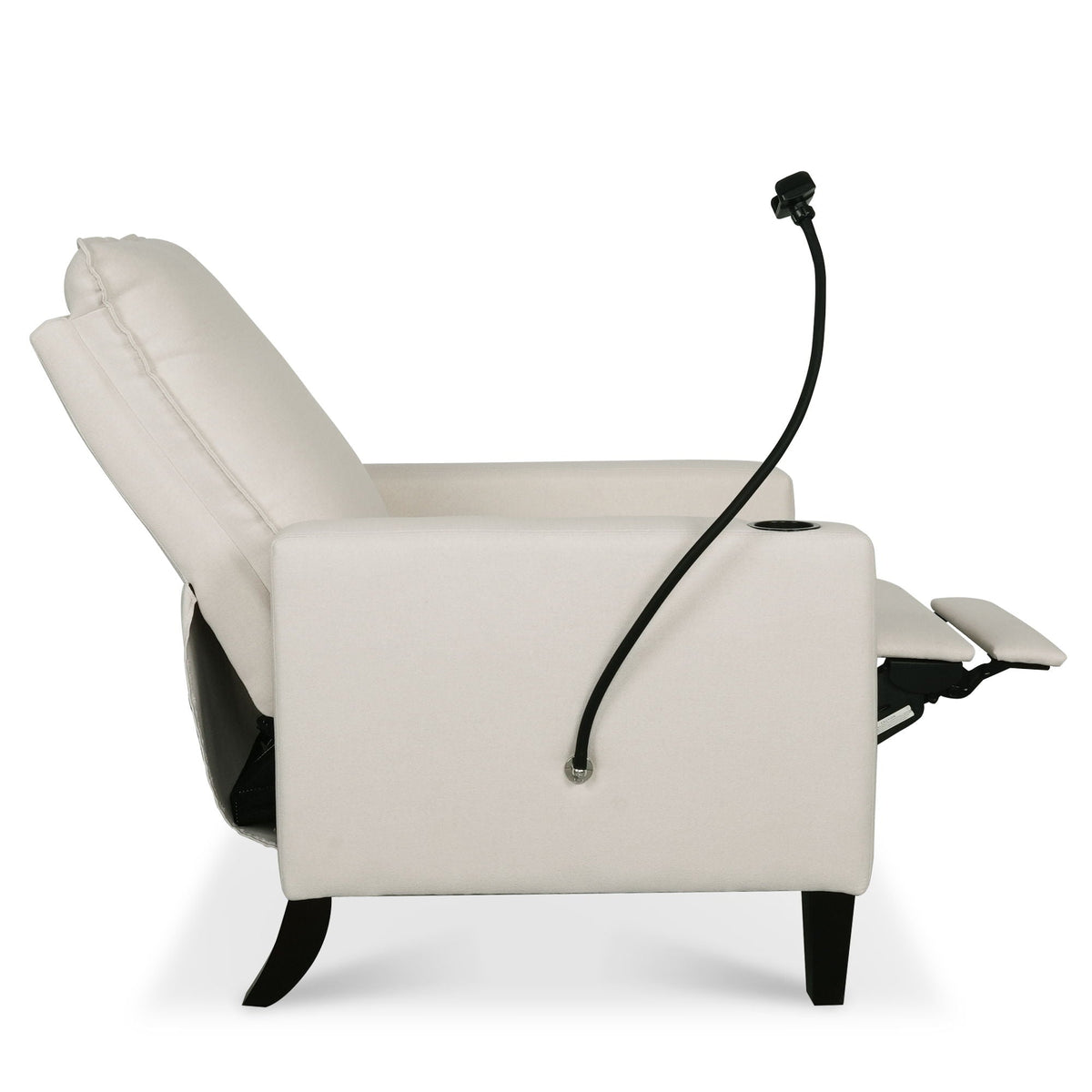 Recliner chair in beige fabric with cup and phone holder Garden Store on Tampa Home & Garden Store