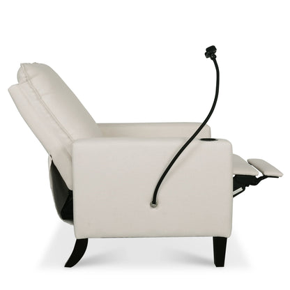 Recliner chair in beige fabric with cup and phone holder Garden Store on Tampa Home & Garden Store