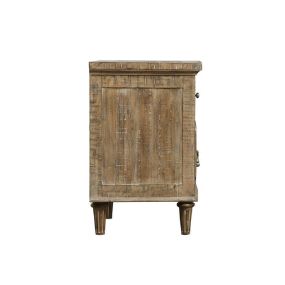 2 Drawer Nightstand Taupe by Unique Piece Furniture, wood with carved and sturdy legs on Tampa Home & Garden Store