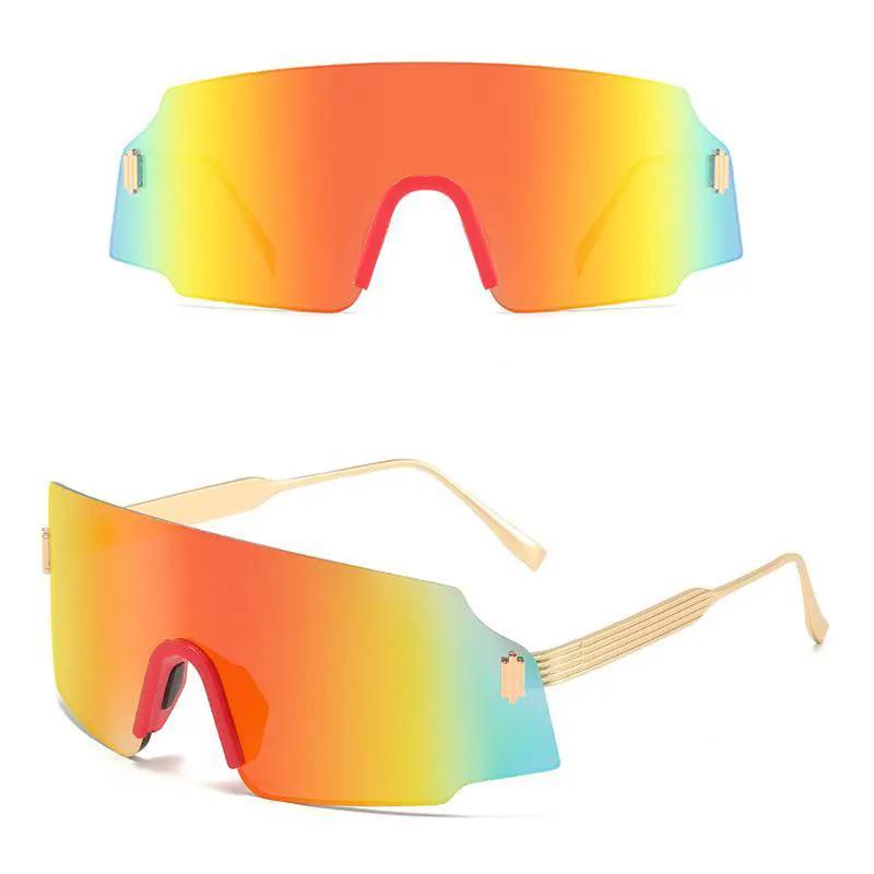 Outdoor Sports Cycling Glasses by FLIPSTYLEZLLC with rainbow mirrored lenses and gold-tone arms on Tampa Home & Garden Store