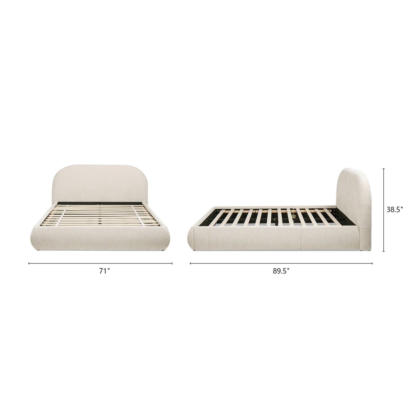 Archie Puffy Upholstered Platform Bed and Frame