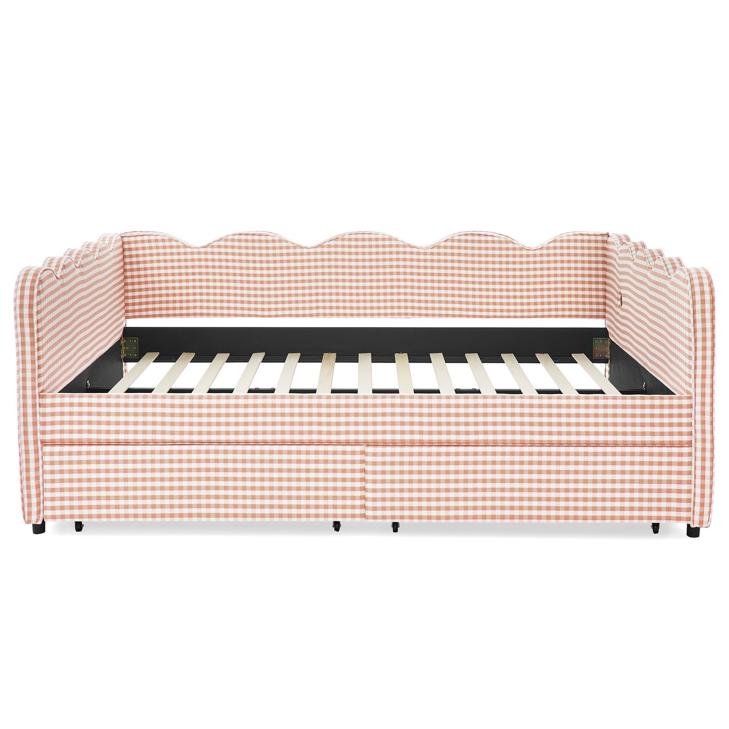 Queen Gingham Daybed with USB Port and Drawers