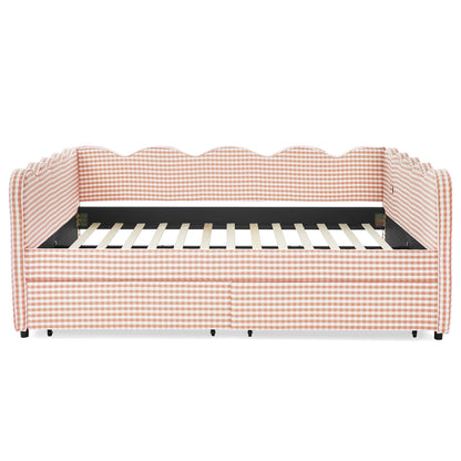 Queen Gingham Daybed with USB Port and Drawers