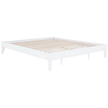 Hounslow platform bed frame in white wood with slats, HouseOfZazla on Tampa Home & Garden Store