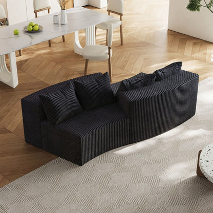 Curved Modular Sectional Sofa and Four Pillows
