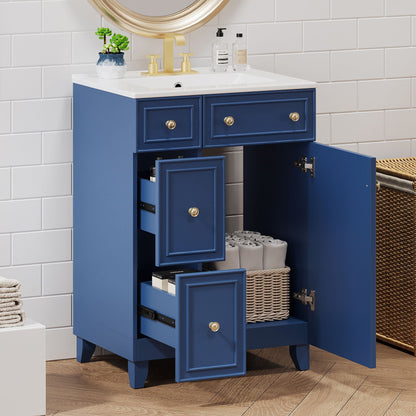 Transitional Bathroom Vanity With Ceramic Sink