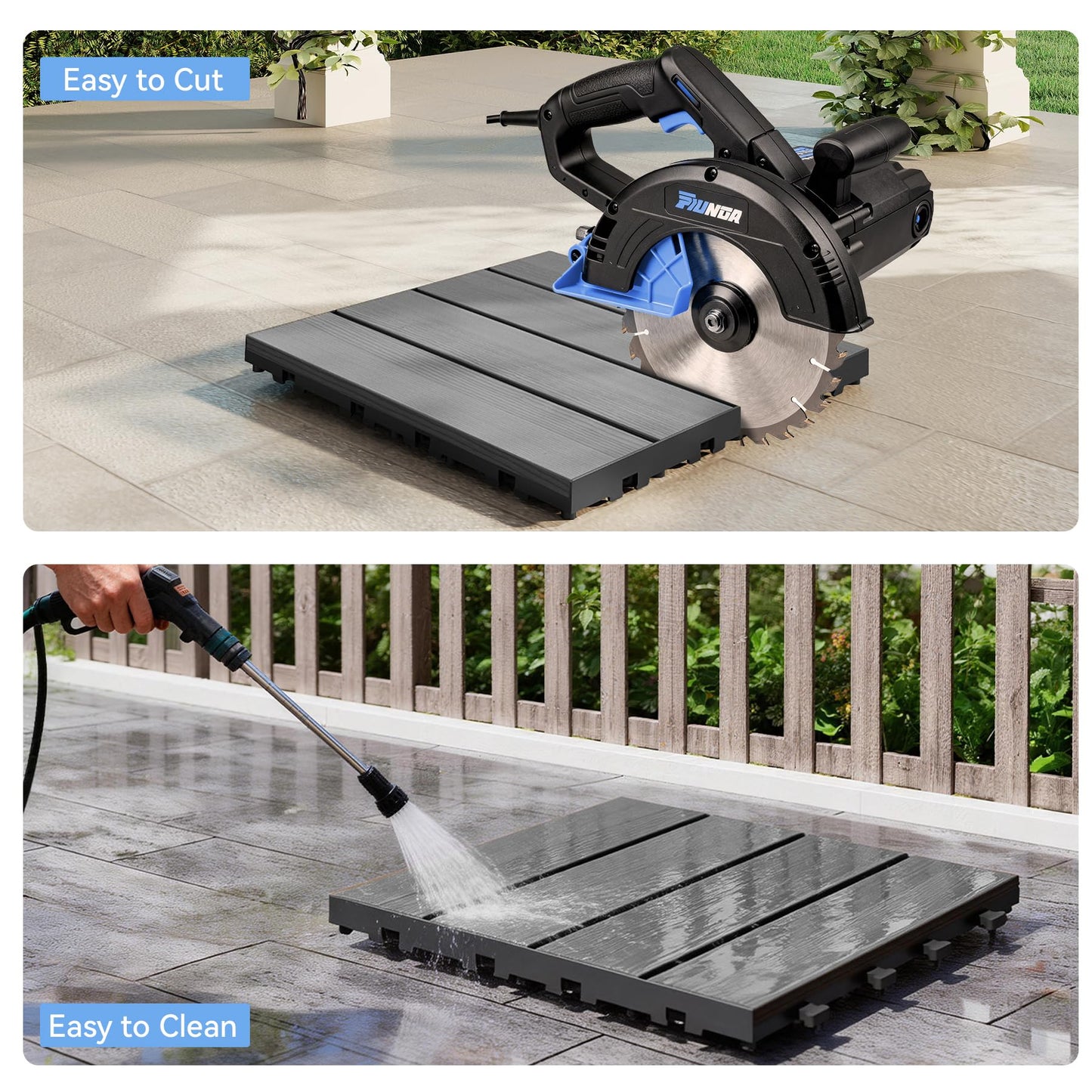 44 Pcs Interlocking Deck Tiles for Patio Flooring