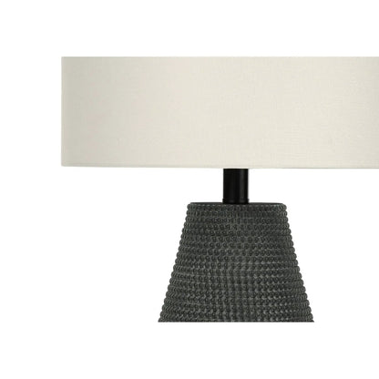 Table lamp black resin beaded base with white fabric shade by Unique Piece Furniture on Tampa Home & Garden Store