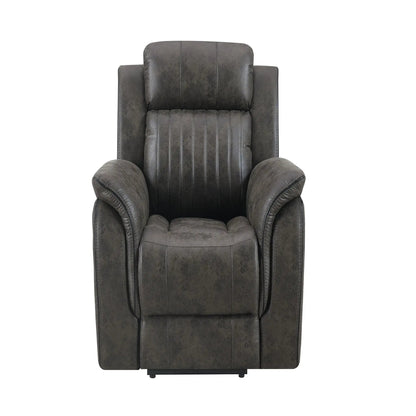 Steban Glider Recliner Gray, dark bonded-leather upholstery by Unique Piece Furniture on Tampa Home & Garden Store
