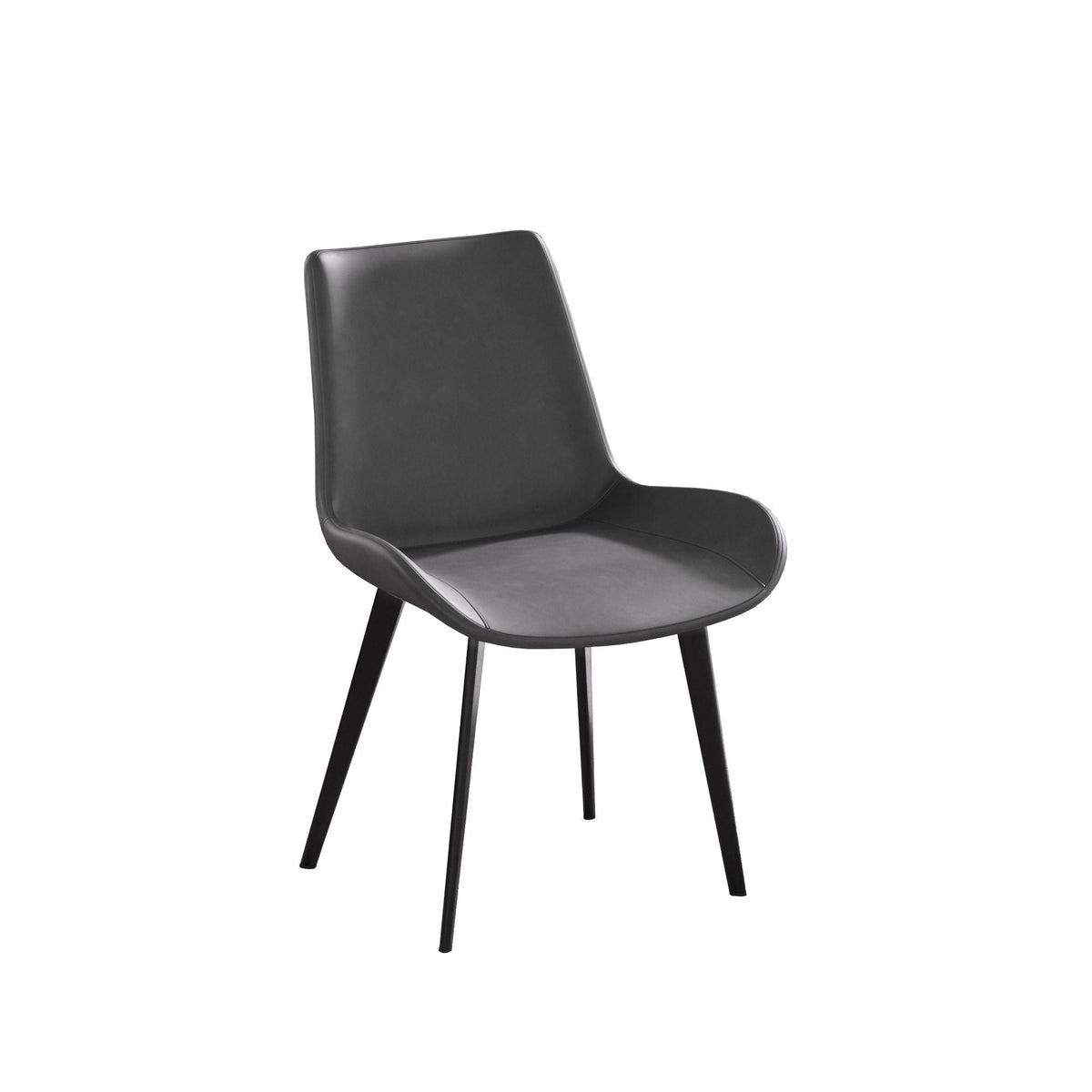 Dining chairs set of 2, modern black leatherette with metal legs on Tampa Home & Garden Store