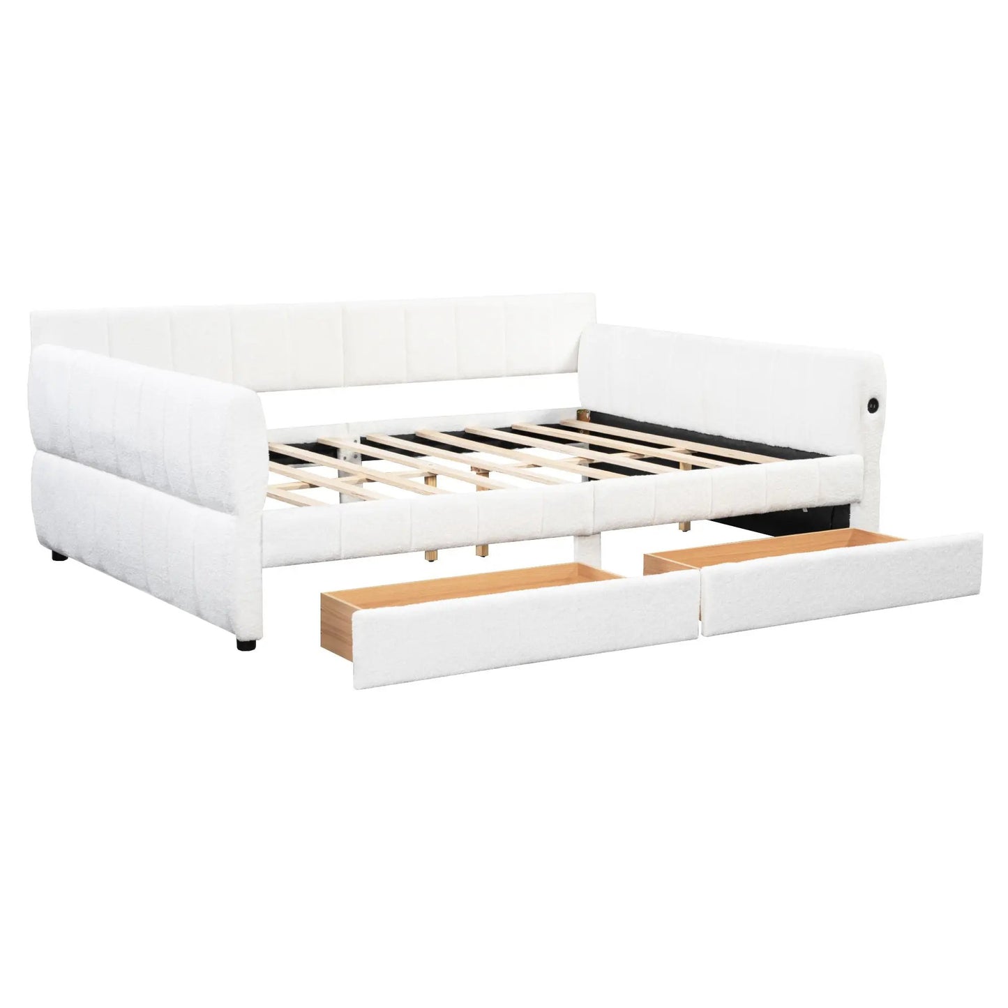 Upholstered Platform Bed With USB Charging Ports