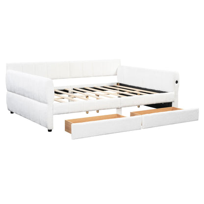 Upholstered Platform Bed With USB Charging Ports