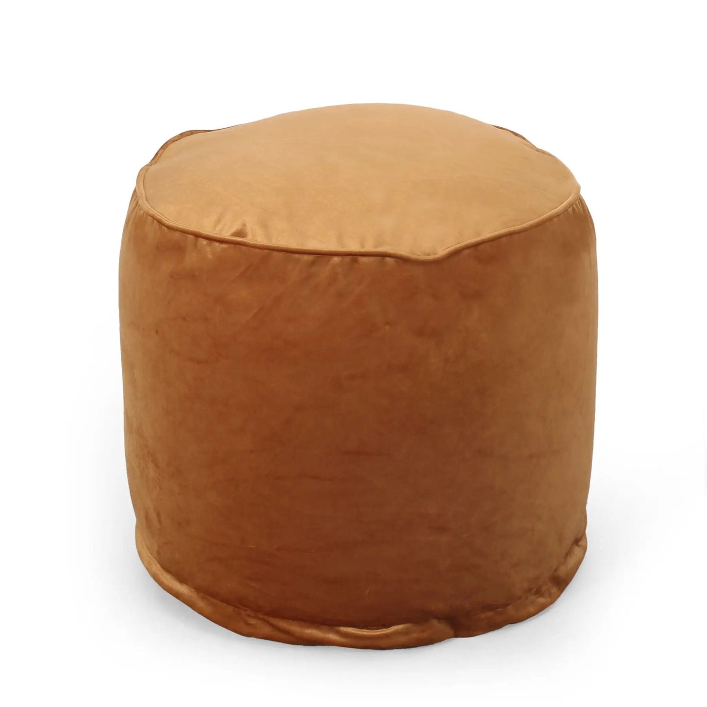 Shimon cylinder pouf ottoman in tan leather by Unique Piece Furniture on Tampa Home & Garden Store