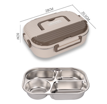 Microwaveable rectangular lunch box with 3 compartment stainless insert VIP Digital Presence on Tampa Home & Garden Store