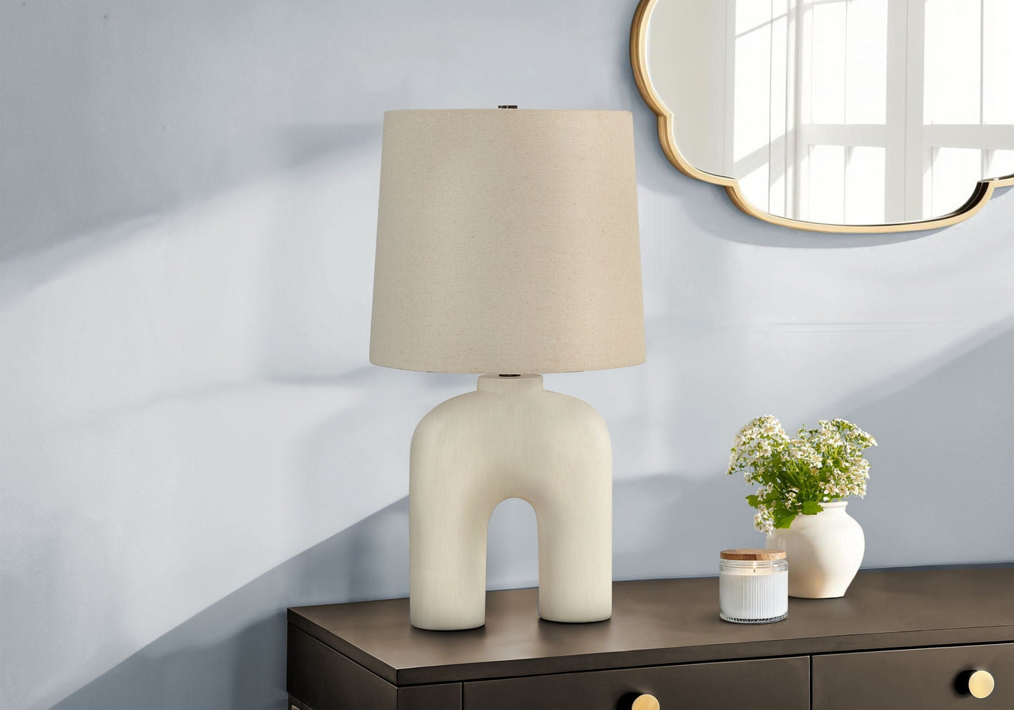 Table lamp cream resin, modern design by HouseOfZazla on Tampa Home & Garden Store