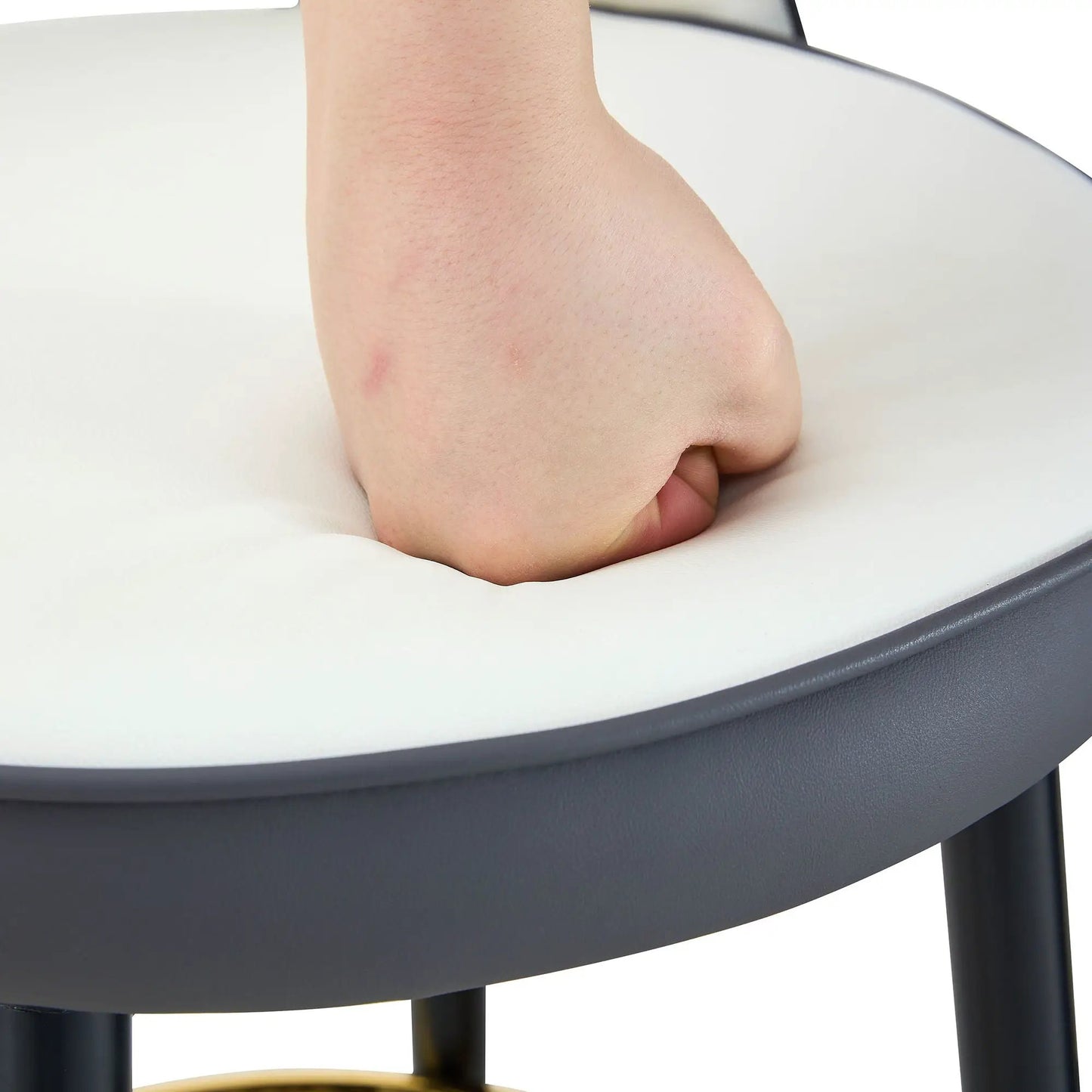 Upholstered Rotatable Bar Chair with Metal Legs