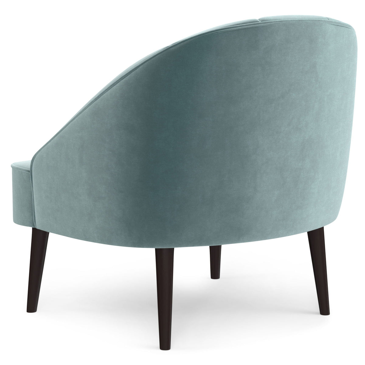 Upholstered accent chair with curved back in teal velvet by HouseOfZazla on Tampa Home & Garden Store