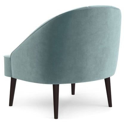 Upholstered accent chair with curved back in teal velvet by HouseOfZazla on Tampa Home & Garden Store