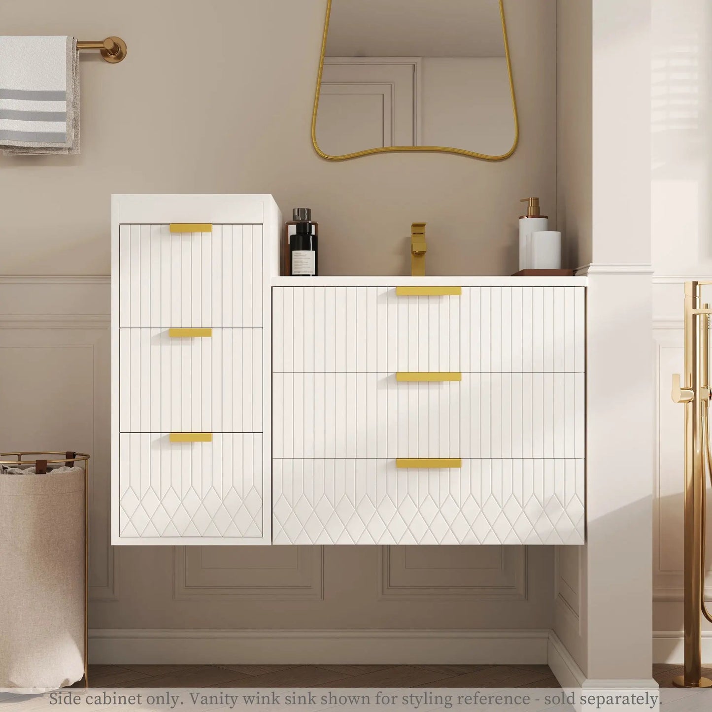 Modern Wall Mounted Floating Cabinet with Drawers