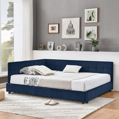 Mid Century Storage Upholstered Tufted Bed Frame