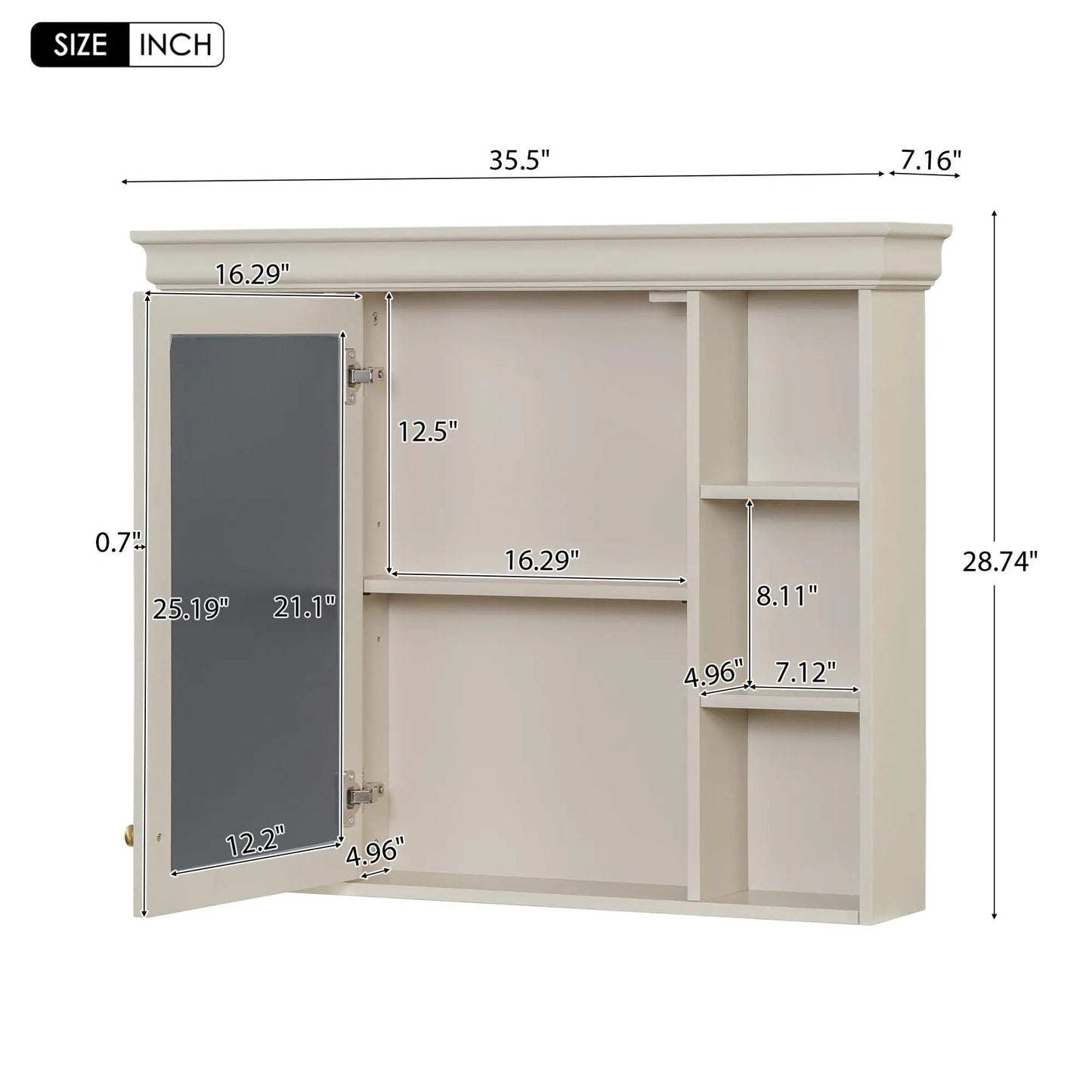 Wall Mounted Bathroom Storage Cabinet With Mirror