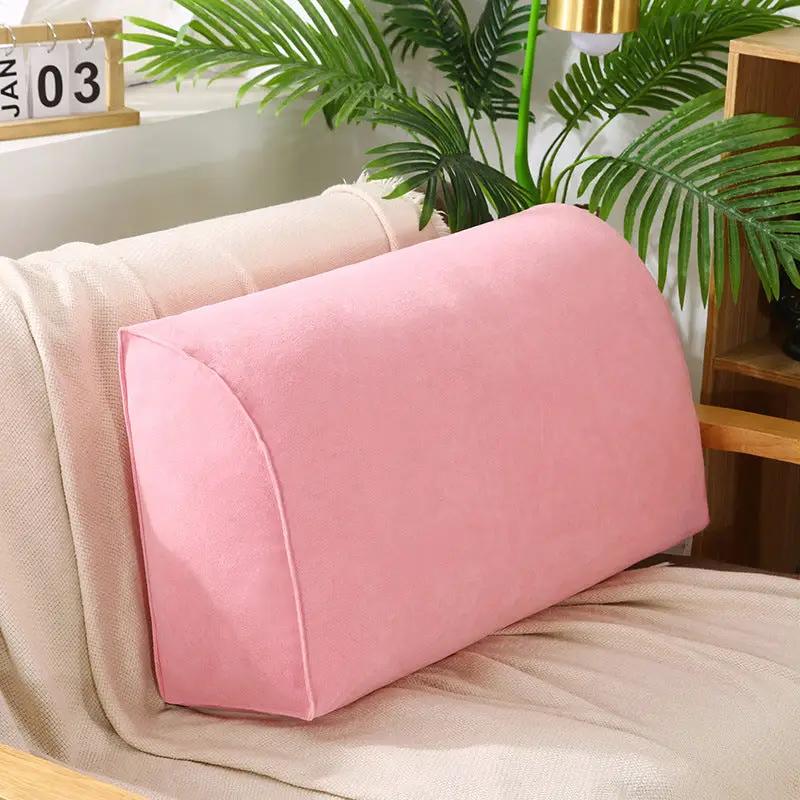 Removable washable pink sofa cushion backrest on beige couch FLIPSTYLEZLLC on Tampa Home & Garden Store