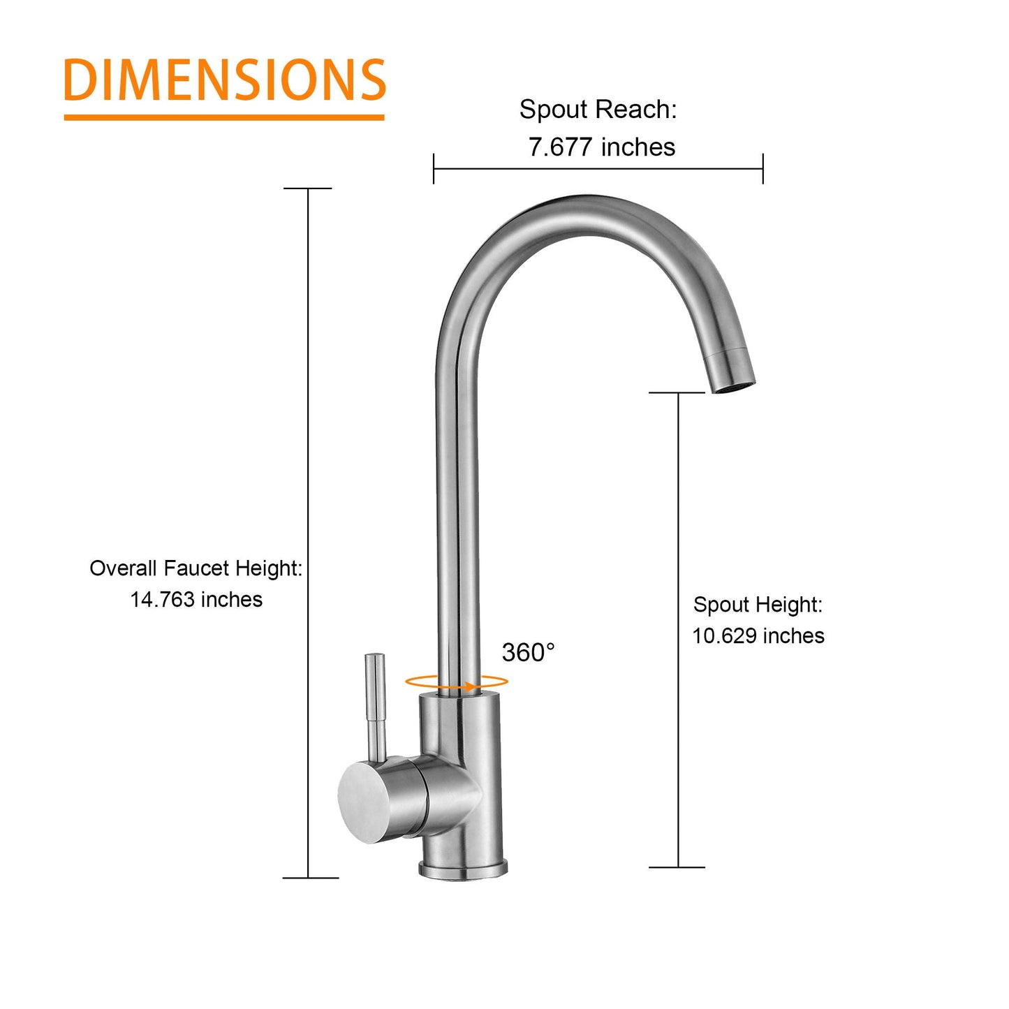 Modern Kitchen Sink Faucet with Single Handle
