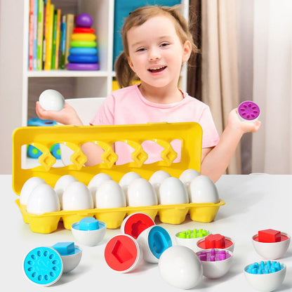 Smart Egg Toy Montessori shape-sorter set with yellow rack and 12 white eggs Sell My Stuff on Tampa Home & Garden Store