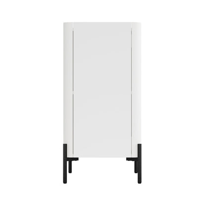 Abbey Accent Cabinet white with rounded edges and soft-close doors by HouseOfZazla on Tampa Home & Garden Store