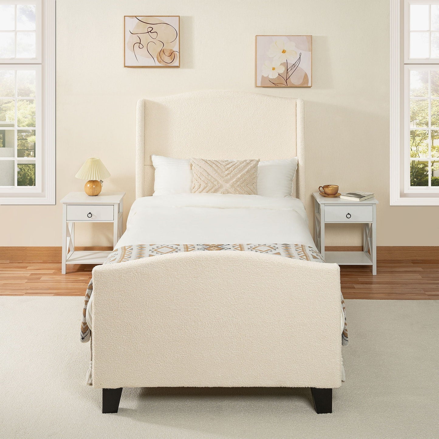 Sturdy Platform Bed Frame and a Padded Headboard