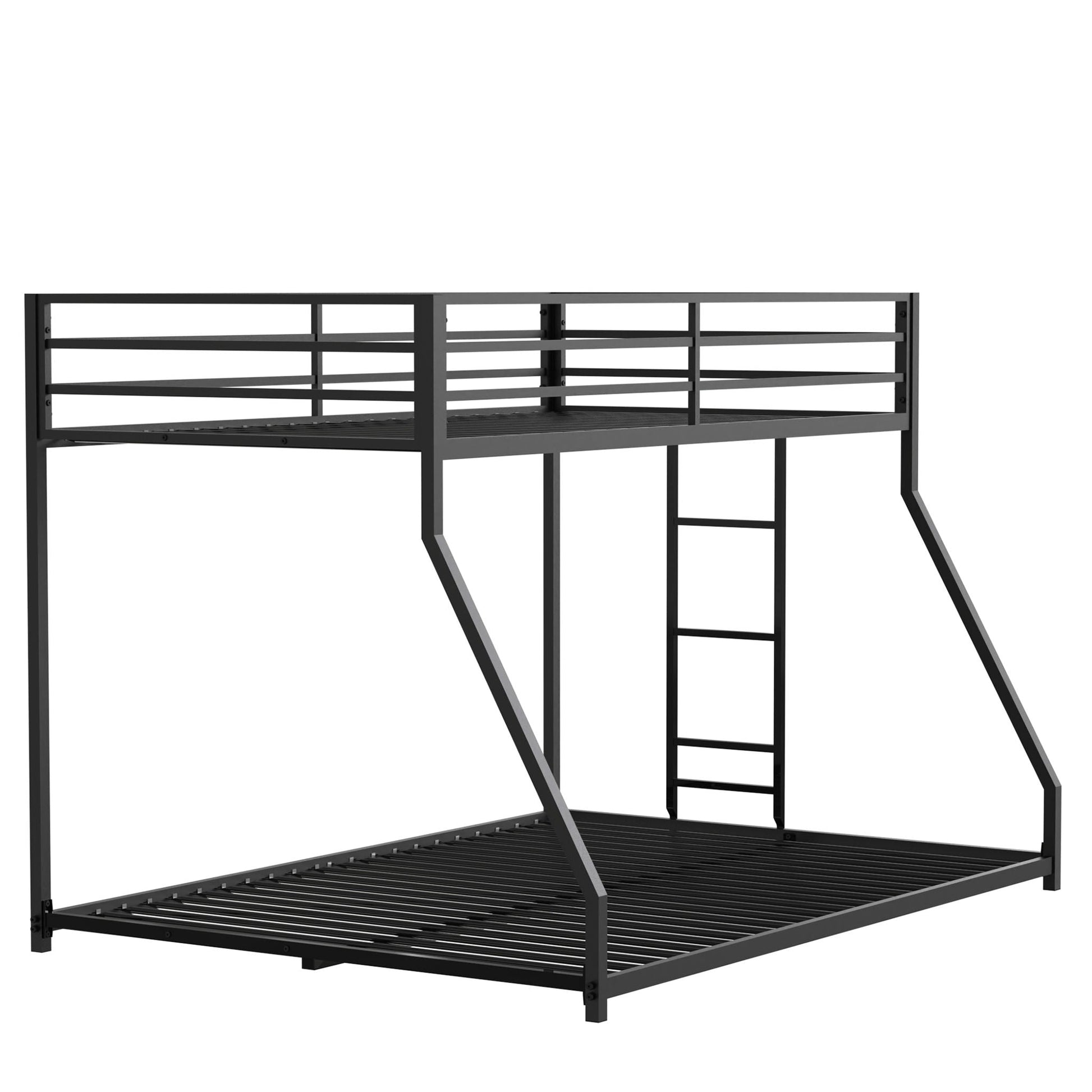 Adam bunk bed frame, black metal with guard rails and ladder, HouseOfZazla on Tampa Home & Garden Store