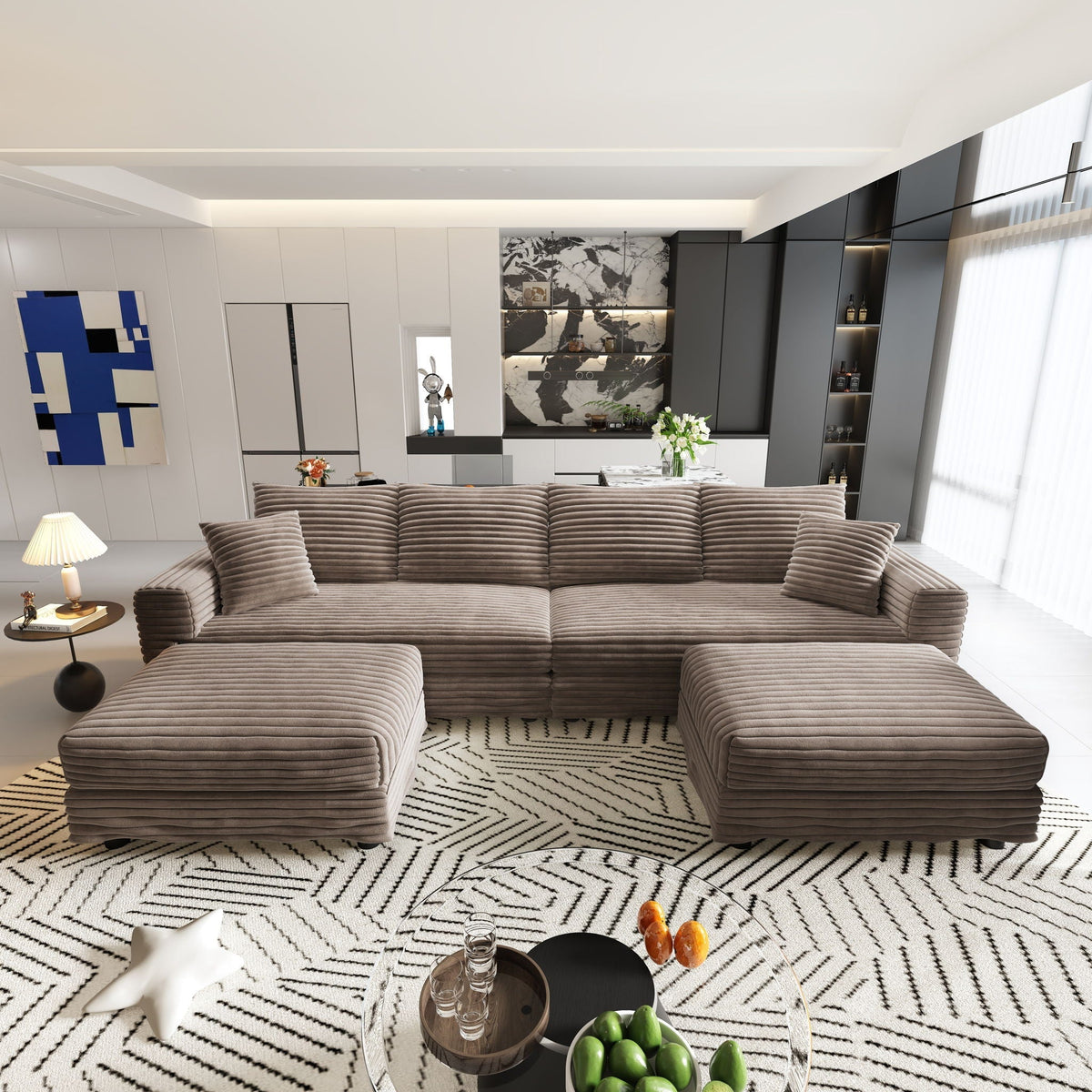 Modern Deep Seat Upholstered Sofa and Couch