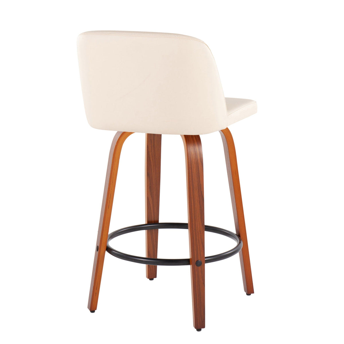 Toriano mid-century counter stools HouseOfZazla, beige upholstered seat, legs, set of 2 on Tampa Home & Garden Store