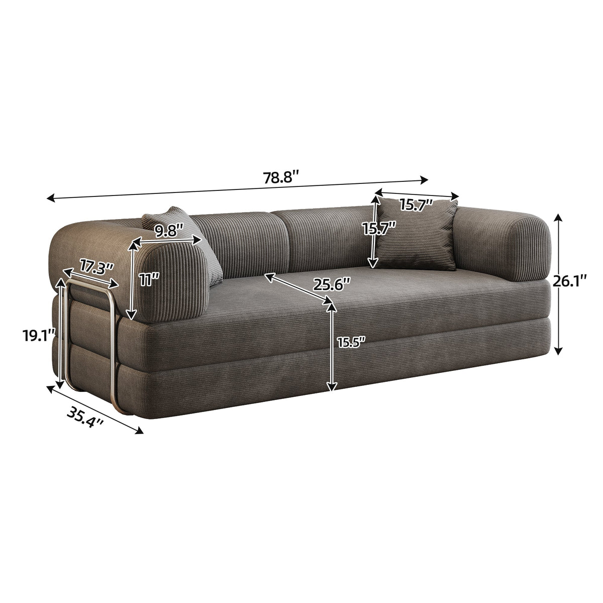 Premium Corduroy Sofa Bed and a Pillow Support