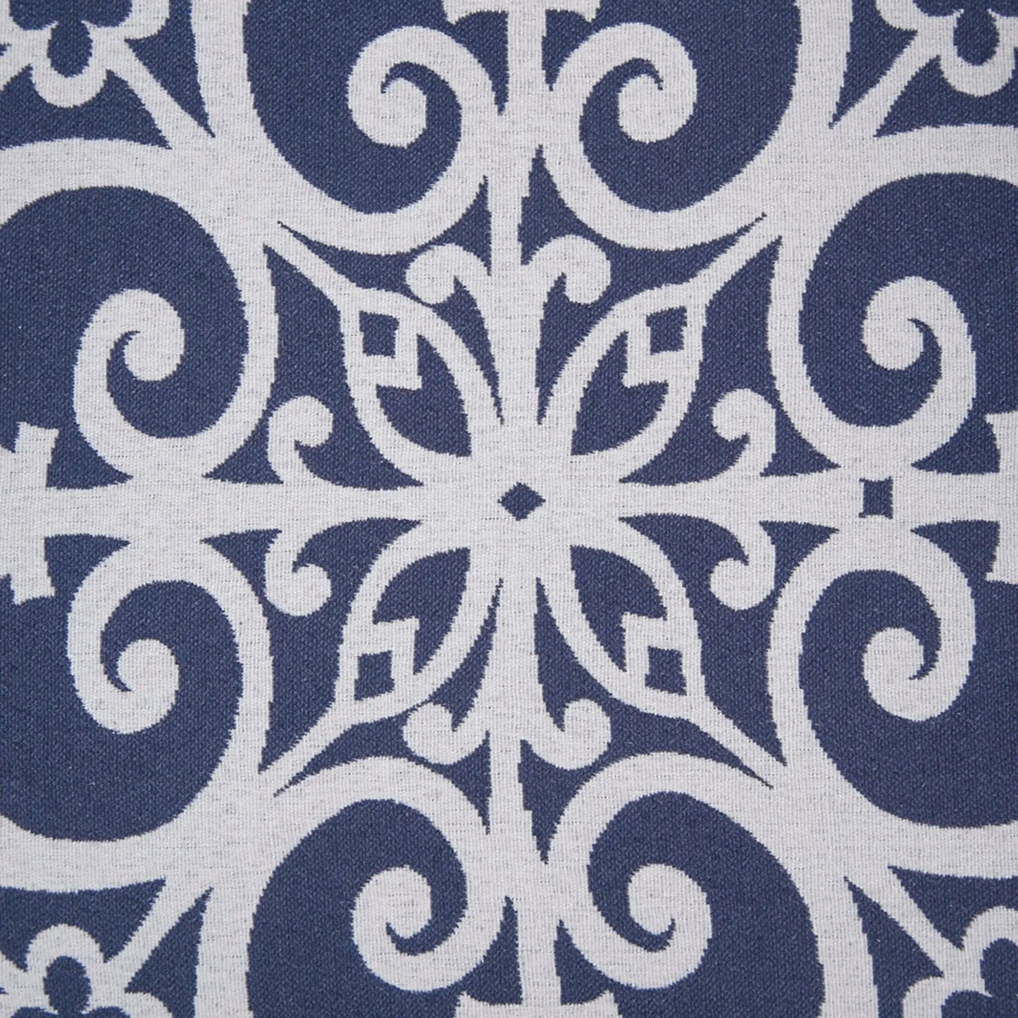 Kirby Transitional Push Back Recliner Chair upholstery closeup navy blue white pattern on Tampa Home & Garden Store