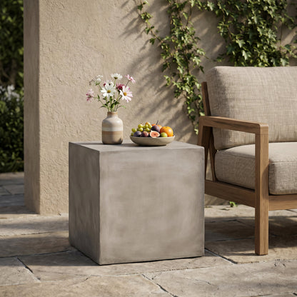Lightweight Square MGO Side Table For A Patio