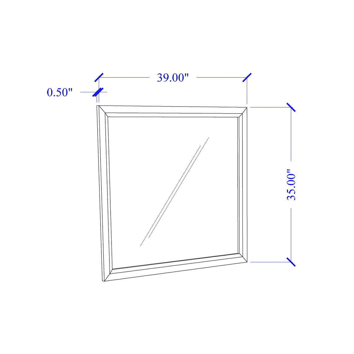 Mirage 5 Piece Bedroom Set blueprint framed mirror, 39" wide, 0.5" thick by HouseOfZazla on Tampa Home & Garden Store