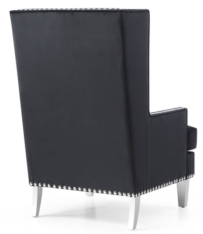 Traditional accent arm chair HouseOfZazla black upholstery with deep tufting and nailhead trim on Tampa Home & Garden Store