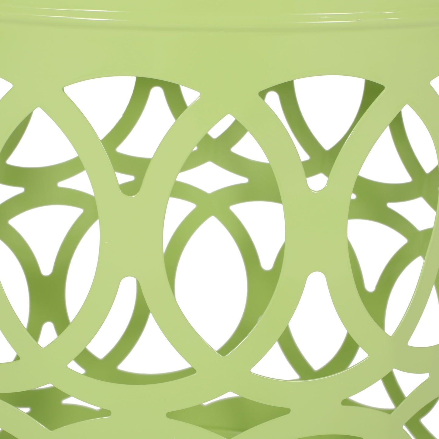 Large Outdoor Metal End Table with Floral Cut