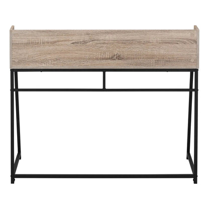 Computer desk with light woodgrain top and black metal frame by Unique Piece Furniture on Tampa Home & Garden Store