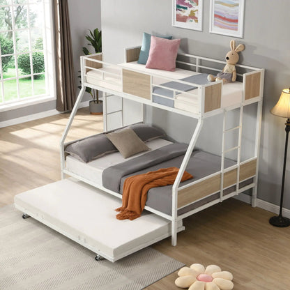 Modern Metal Bunk Bed with Dual Side Ladder