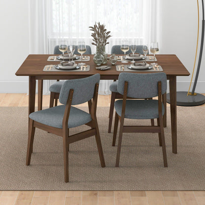 Solid Back Side Chair Set in gray upholstery, mid-century modern by HouseOfZazla on Tampa Home & Garden Store