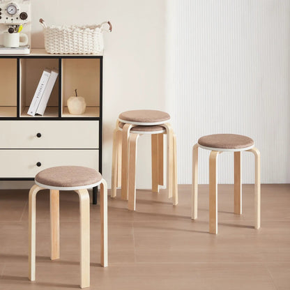 Stackable Round Backless Stools Set Of Four