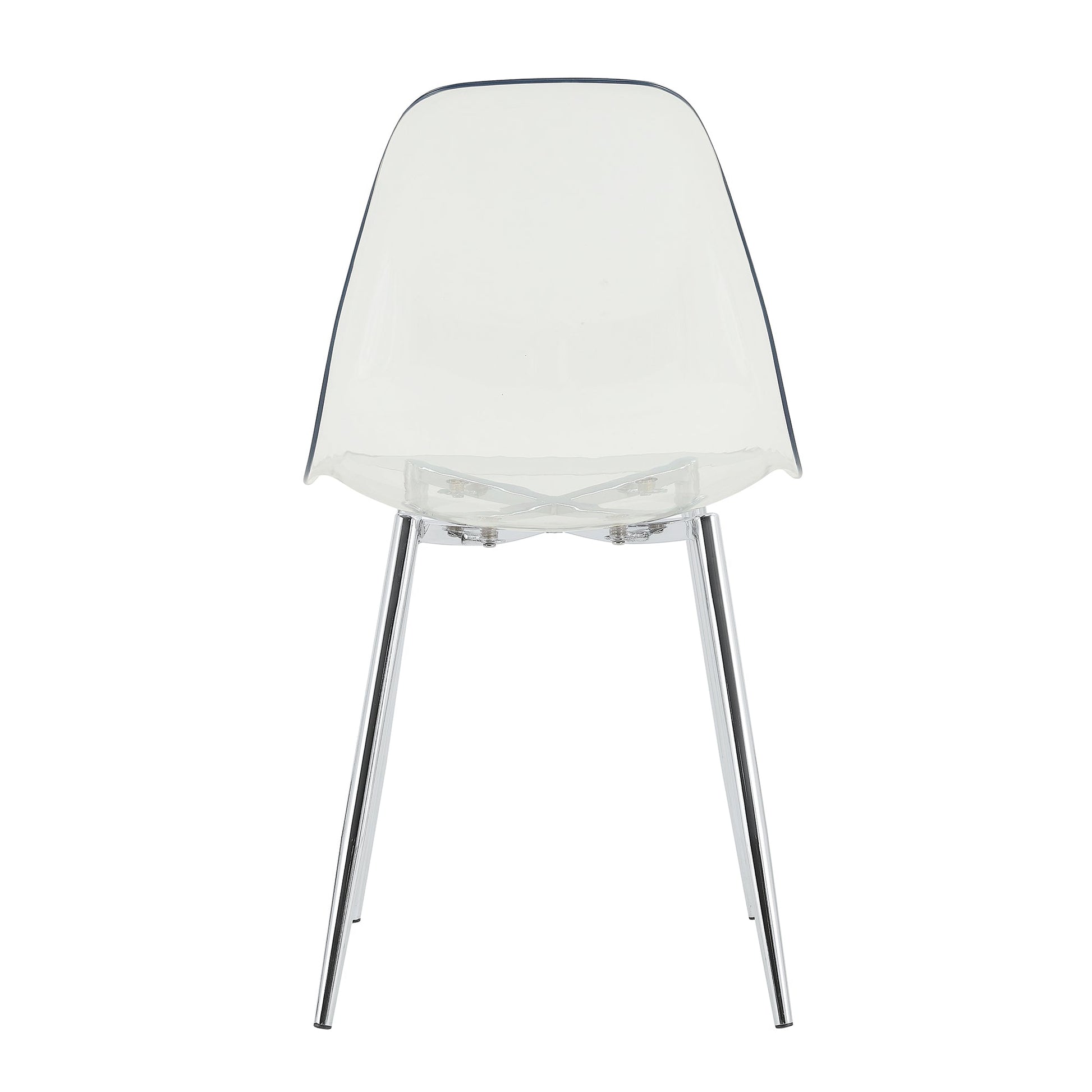 Modern Minimalist Transparent Dining Chair by HouseOfZazla, clear plastic with chrome legs on Tampa Home & Garden Store