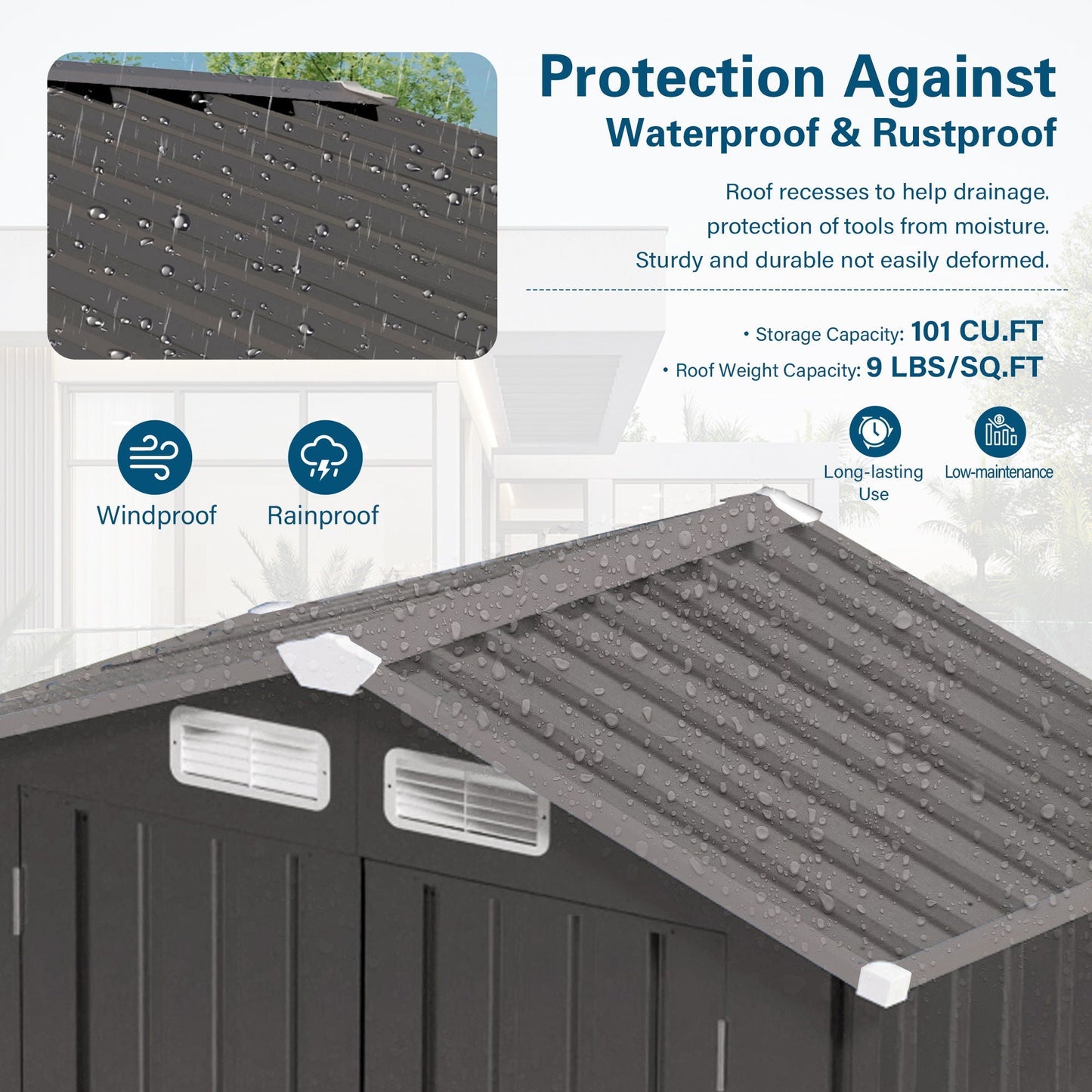 Compact Outdoor Storage Shed and a Lockable Door