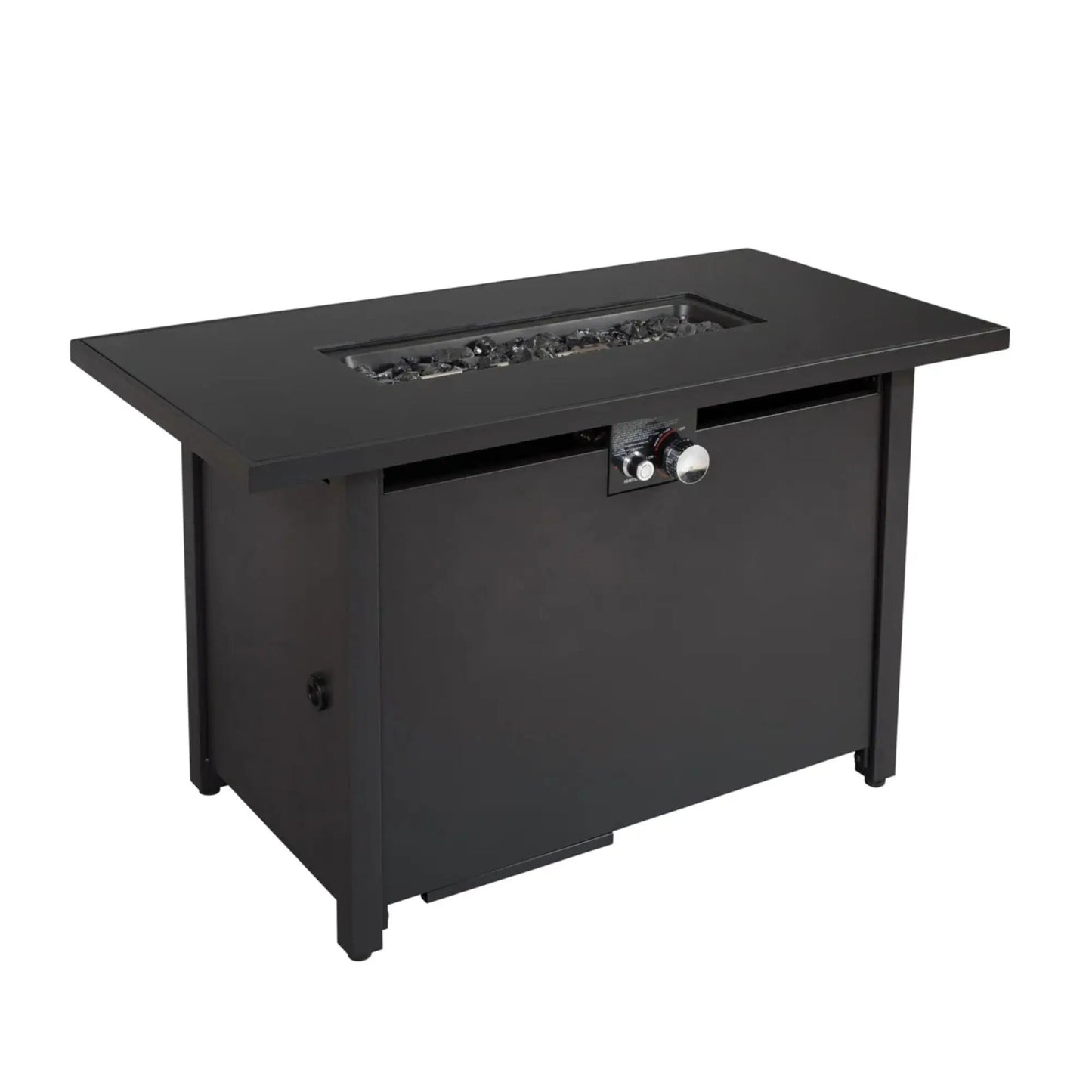 Rectangle Fire Pit and Fuel Versatility Black