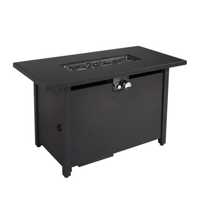 Rectangle Fire Pit and Fuel Versatility Black