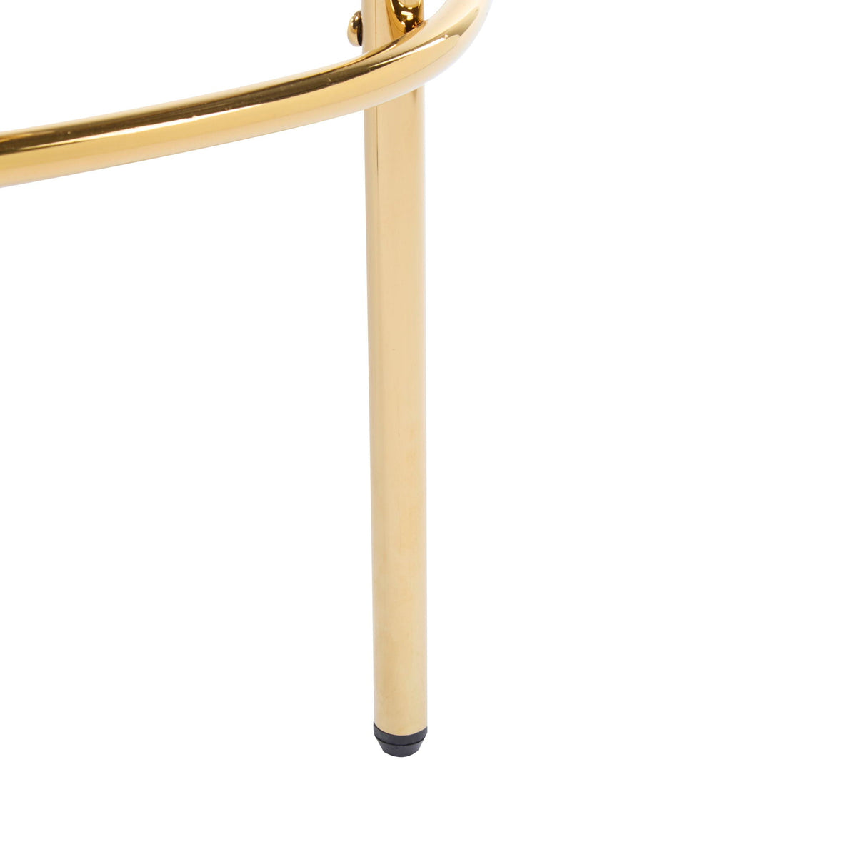 Celano upholstered barstool set of 2 legs in gold finish with black floor caps on Tampa Home & Garden Store