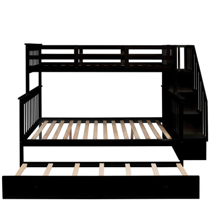 Bunk Bed with Twin Size Trundle and Guard Rail