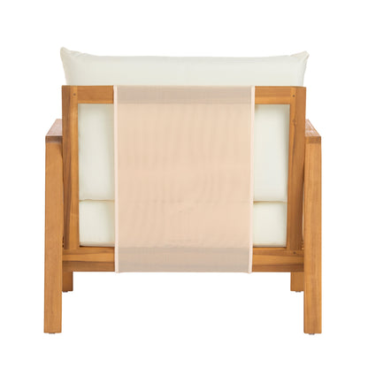 Acacia Wood and Textilene Outdoor Club Chair